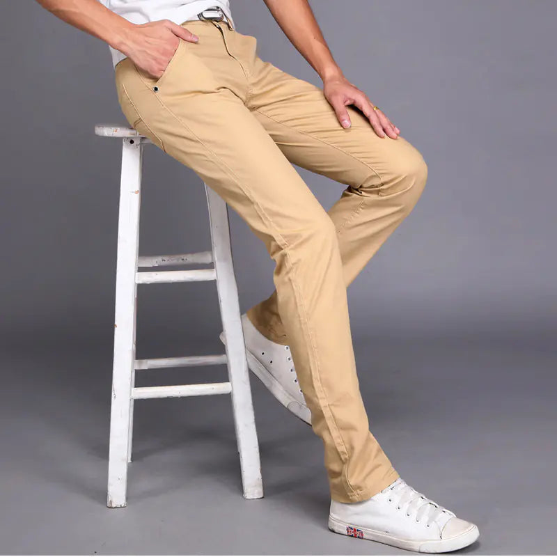 GolfThing Men's Slim Fit Stretch Chinos - Modern Active Fit