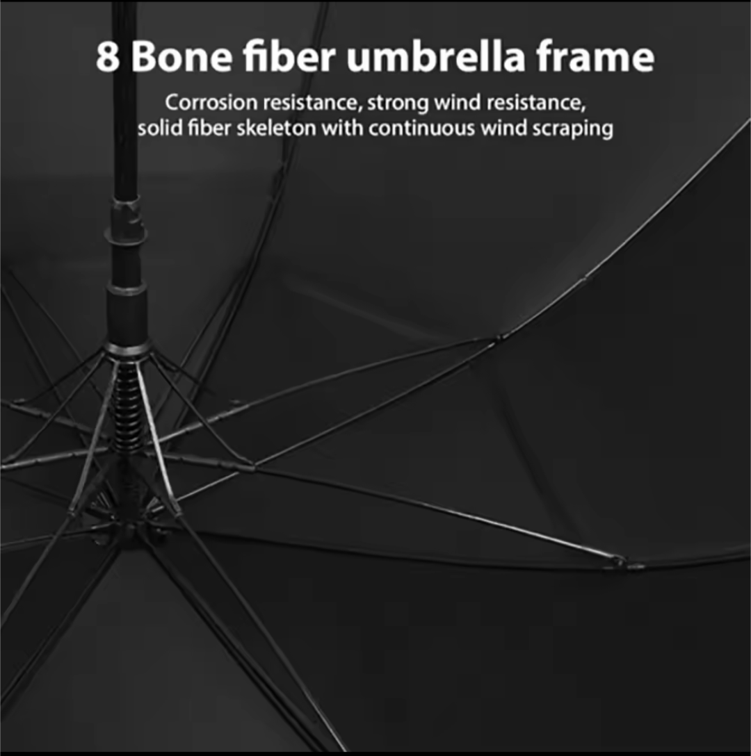 GolfThing Black Windroof Dual Canopy Umbrella (132cm Diametre)