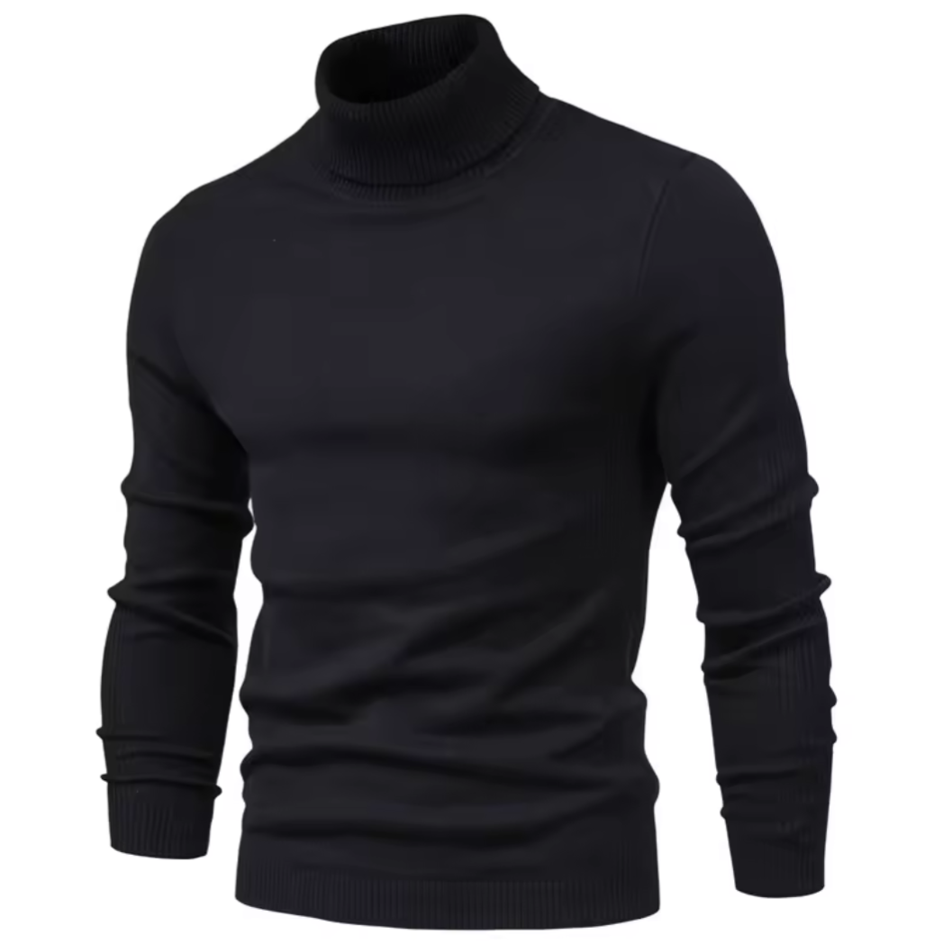 GolfThing Roll-Neck Sweater black stylish lightweight breathable pullover