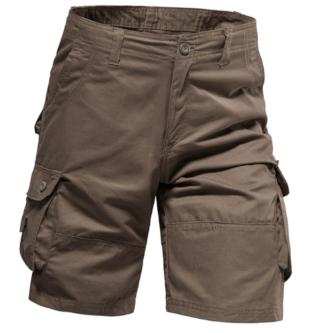 Green GolfThing high-quality cotton outdoor cargo shorts for men