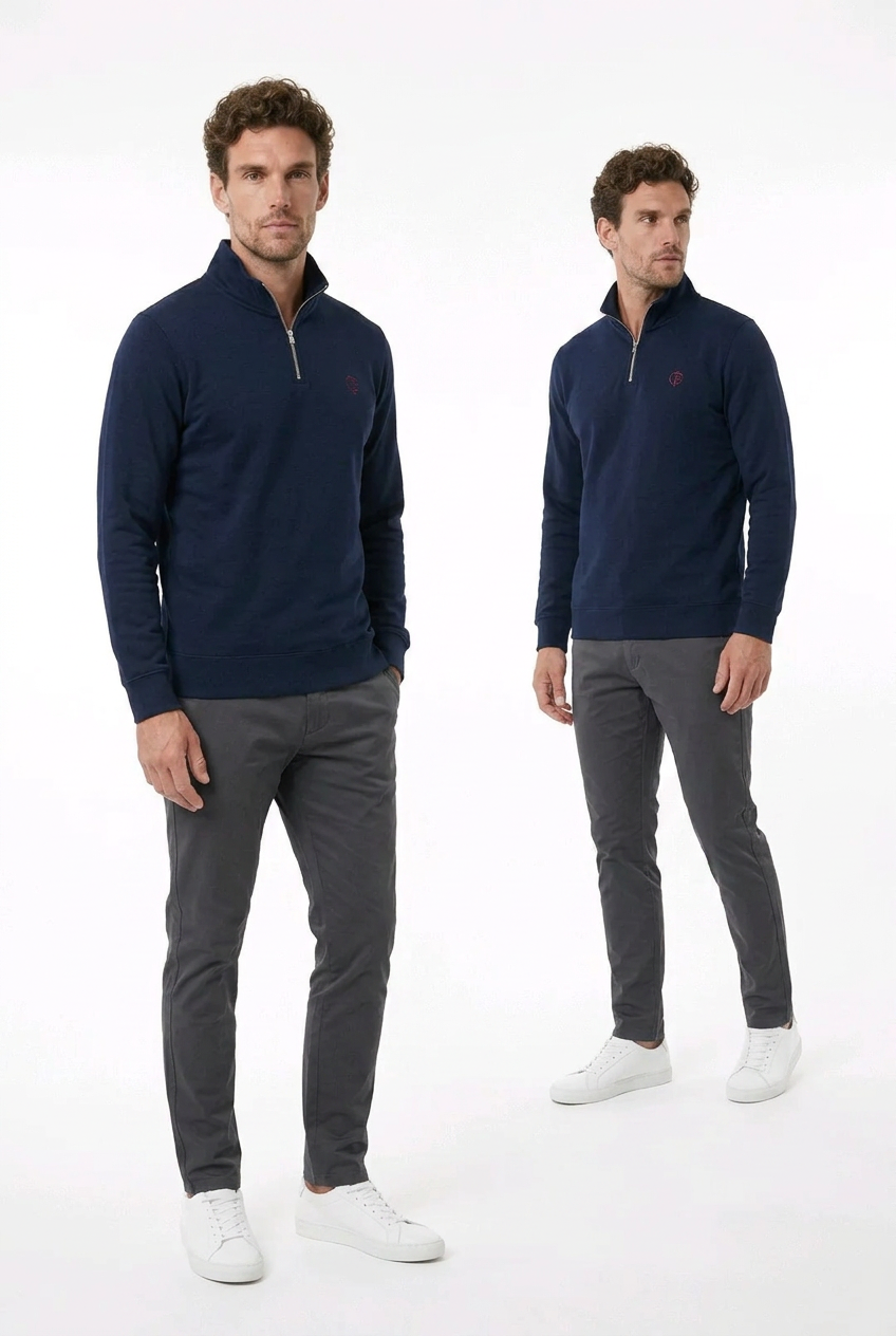 GolfThing Links Quarter-Zip Golf Jumper - Navy