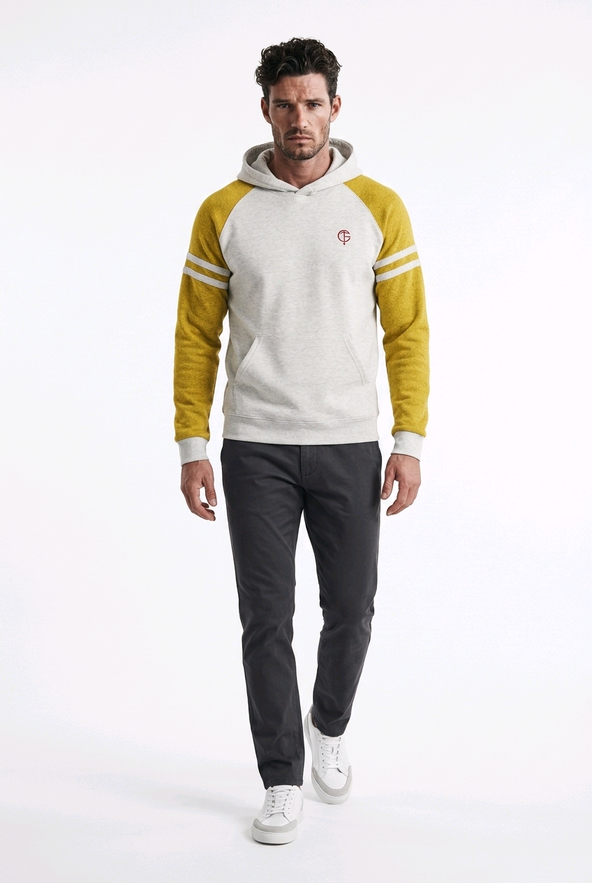 GolfThing LinksPro Golf Hoodie - Grey Mustard