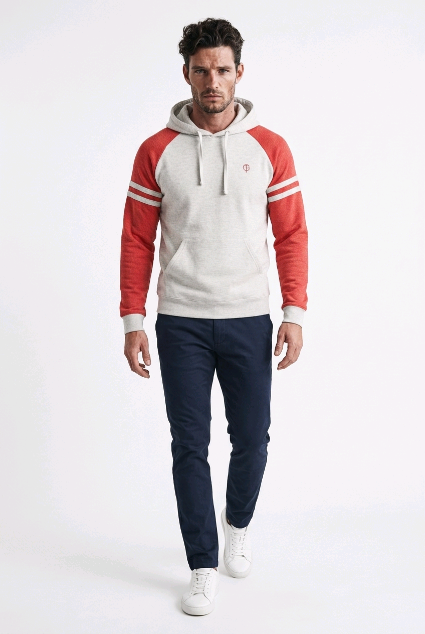 GolfThing LinksPro Golf Hoodie - Grey Red