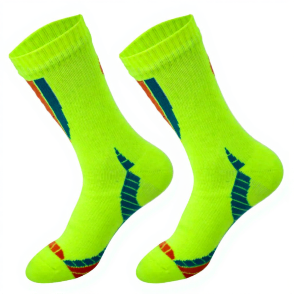 Pair of mid-calf GolfThing waterproof socks designed for outdoor activities with breathable, quick-drying fabric