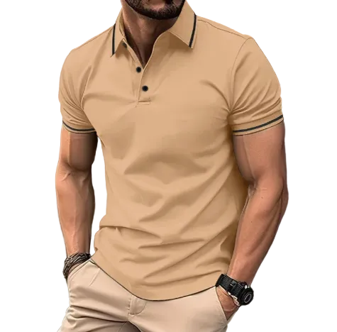 GolfThing Cotton Blend stretch polo shirt with lapel collar and modern fit in breathable fabric