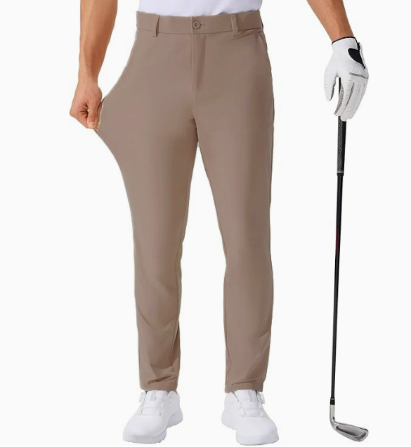 GolfThing Men's Fitted Golf Trousers - 4-Way Stretch & Lightweight
