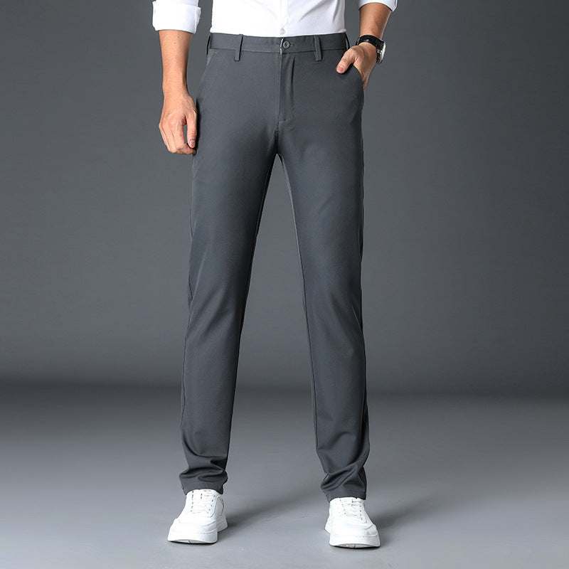 GolfThing Winter Golf Trousers in dark gray, smooth woven fabric with a slim fit, belt loops and straight legs