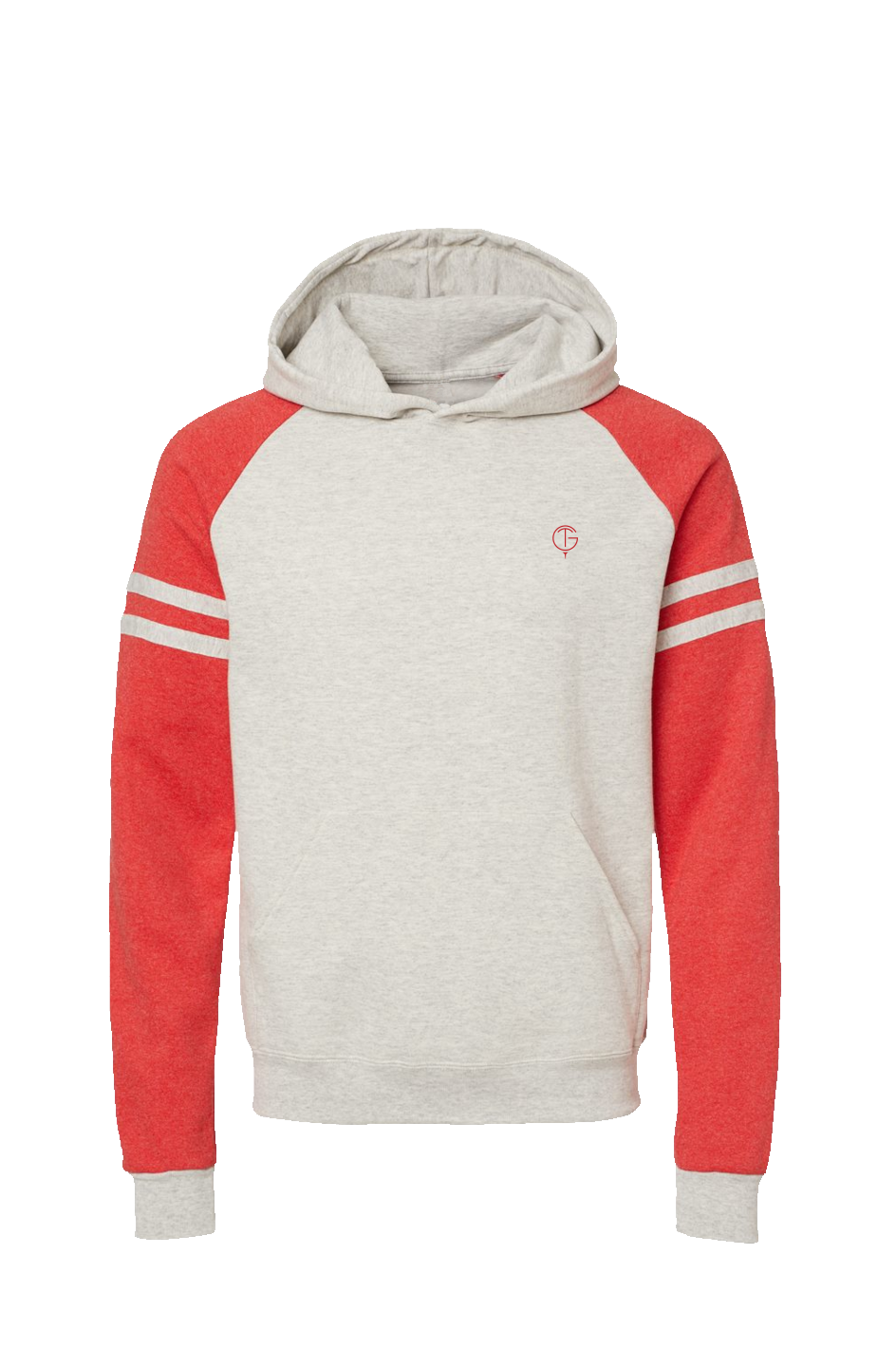 GolfThing LinksPro Golf Hoodie - Grey Red
