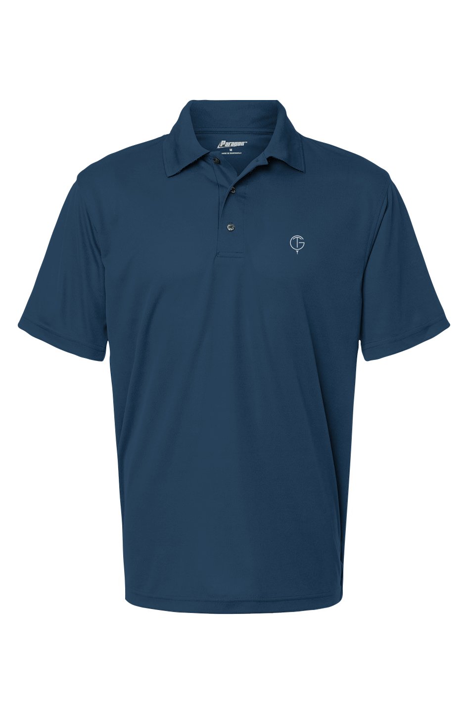 GolfThing DriFit Golf Polo Shirt navy blue with moisture-wicking and UPF 30 protection features