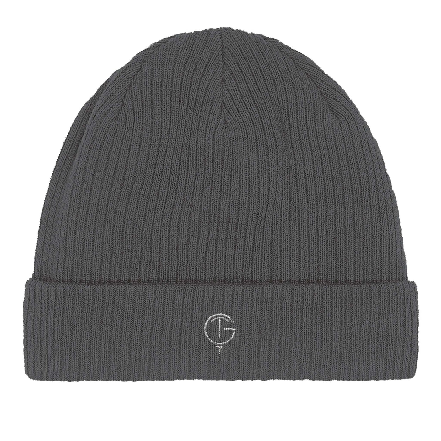 Eco-friendly golf beanie hat made from 100% organic cotton, soft and breathable for warm comfort on the course.