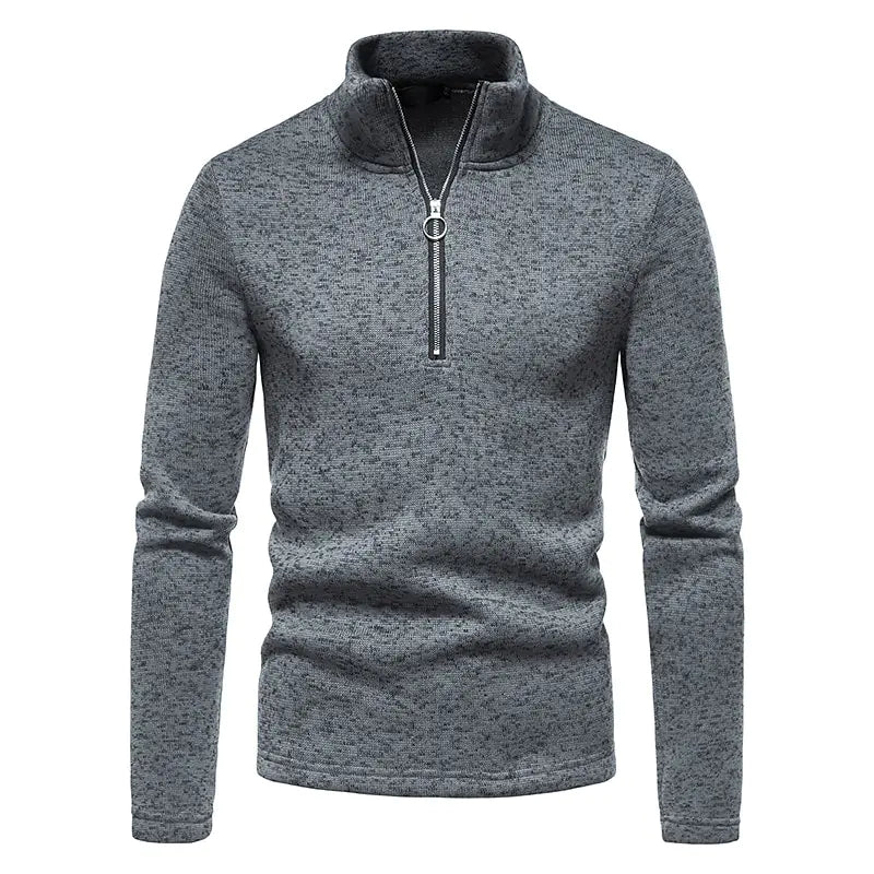 Men's GolfThing Warm Zipper Sweater Winter Sweatshirt Black