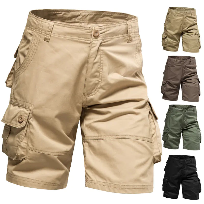 GolfThing High Quality Cotton Outdoor Cargo Shorts - Khaki