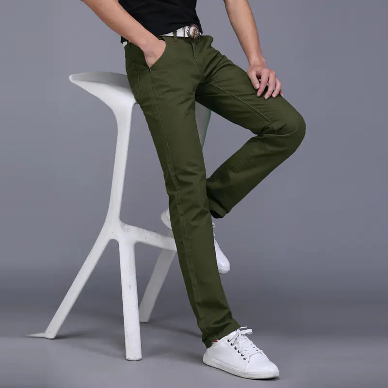 GolfThing Men's Slim Fit Stretch Chinos - Modern Active Fit