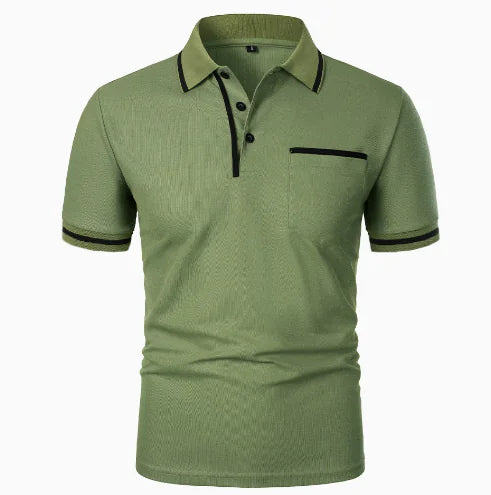GolfThing Elite Lapel Golf Polo Shirt -Green