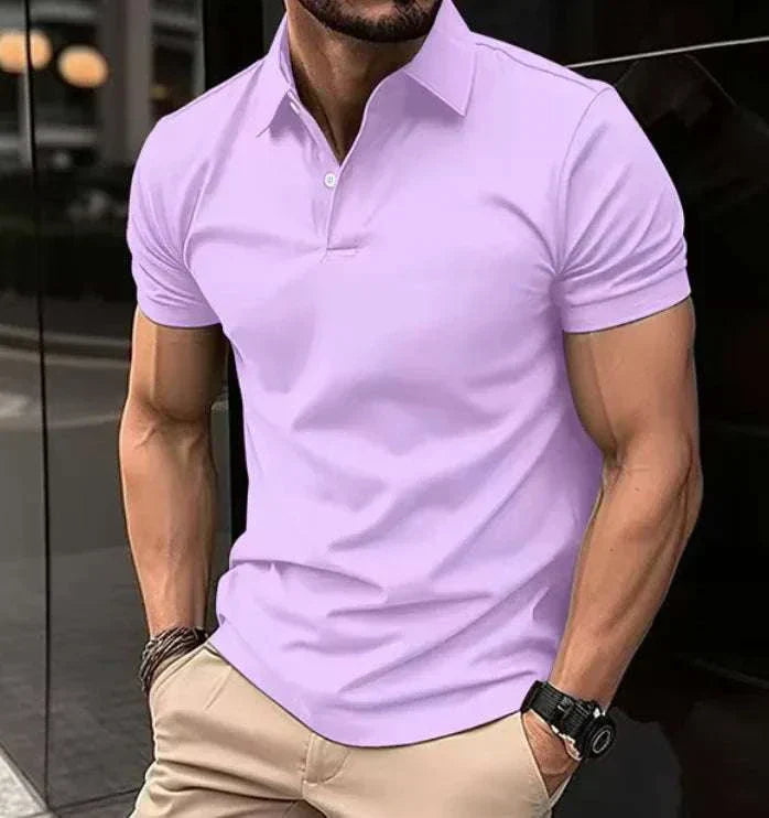 GolfThing Mens Polo Shirt - Slim Fit Grey