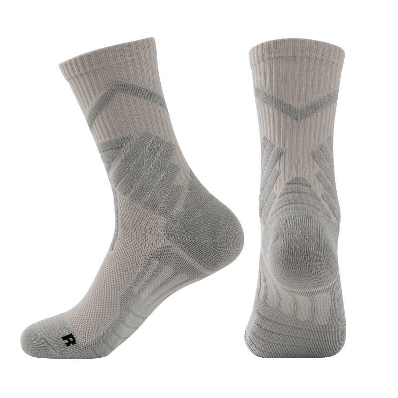 White GolfThing Shock-Cushion golf socks with cushioned heel and arch support for active wear
