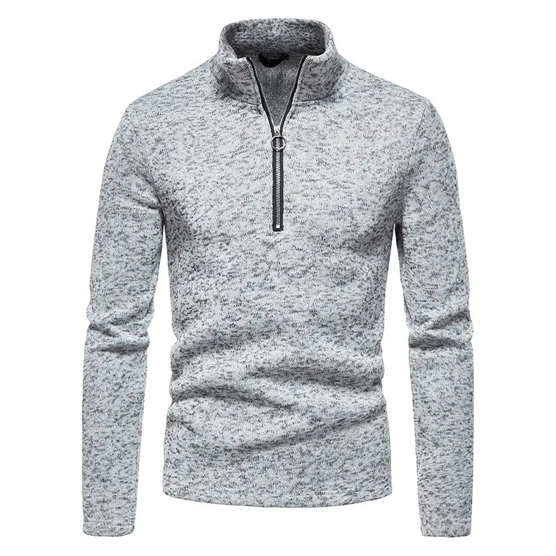 Men's GolfThing Warm Zipper Sweater Winter Sweatshirt Black