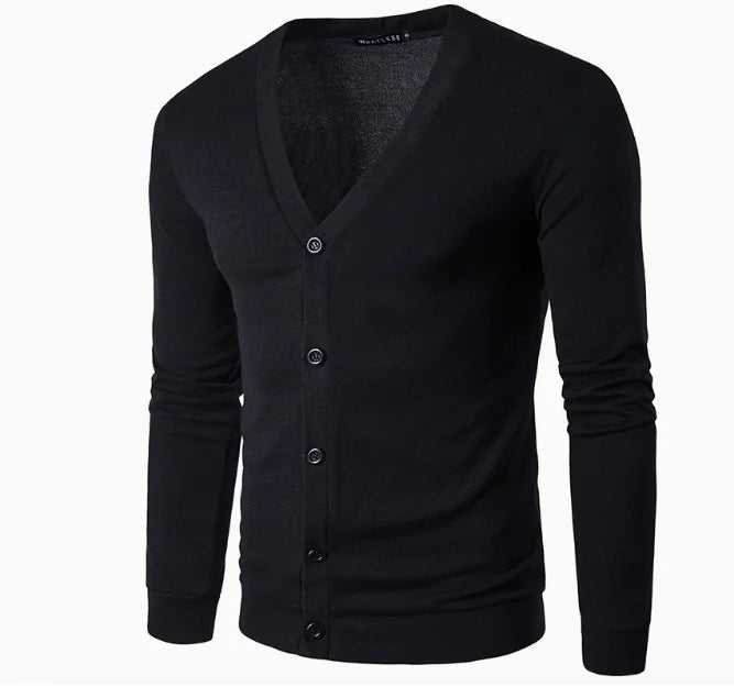 GolfThing Signature Knit Golf Cardigan Sweater - Black