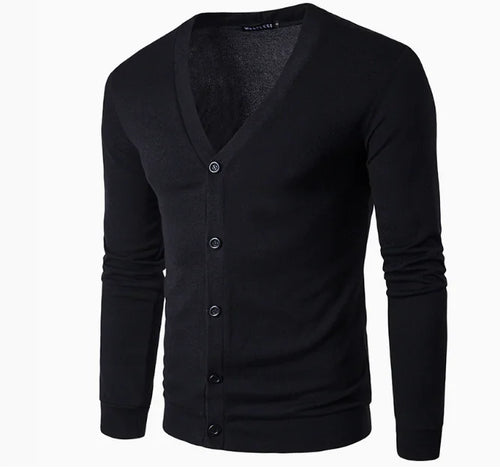 GolfThing Signature Knit Golf Cardigan Sweater - Black