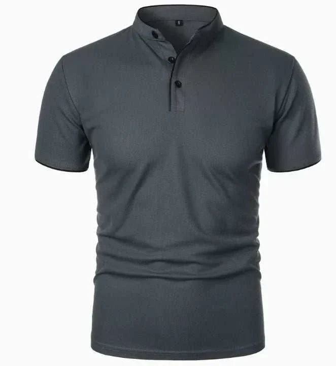 GolfThing stand-up collar green golf polo shirt for men
