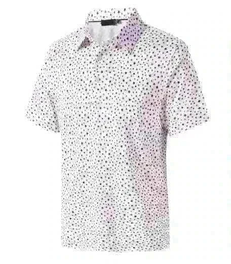 GolfThing Print Pattern Golf Polo Shirt - Red