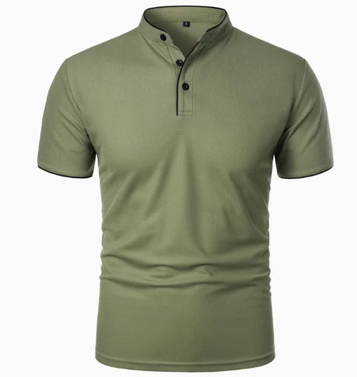 GolfThing Stand-Up Collar Golf Polo Shirt - Green