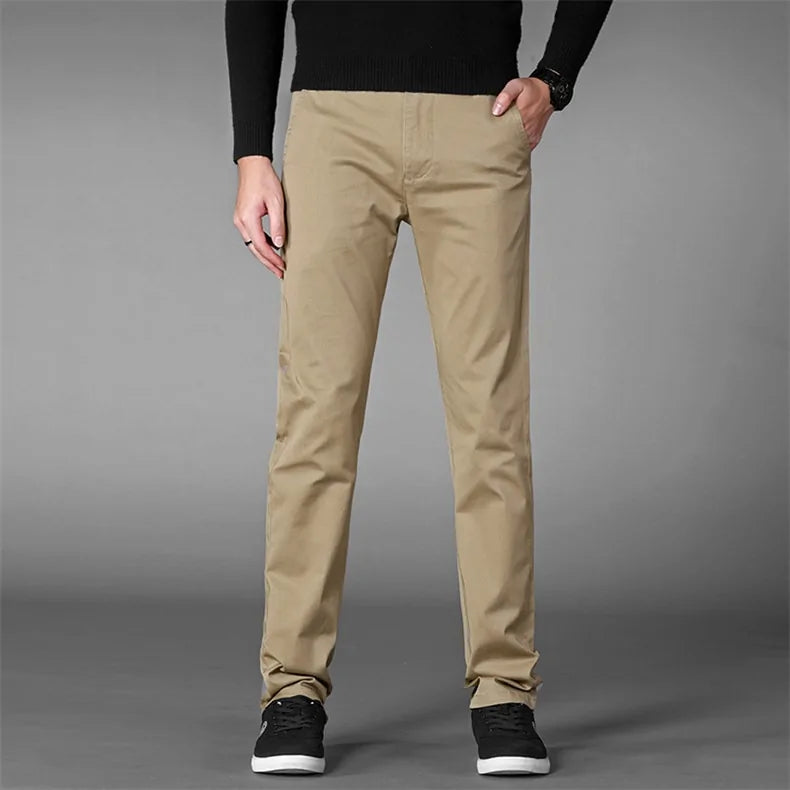 GolfThing Men's Fitted Golf Chinos - Golf Trousers in Navy