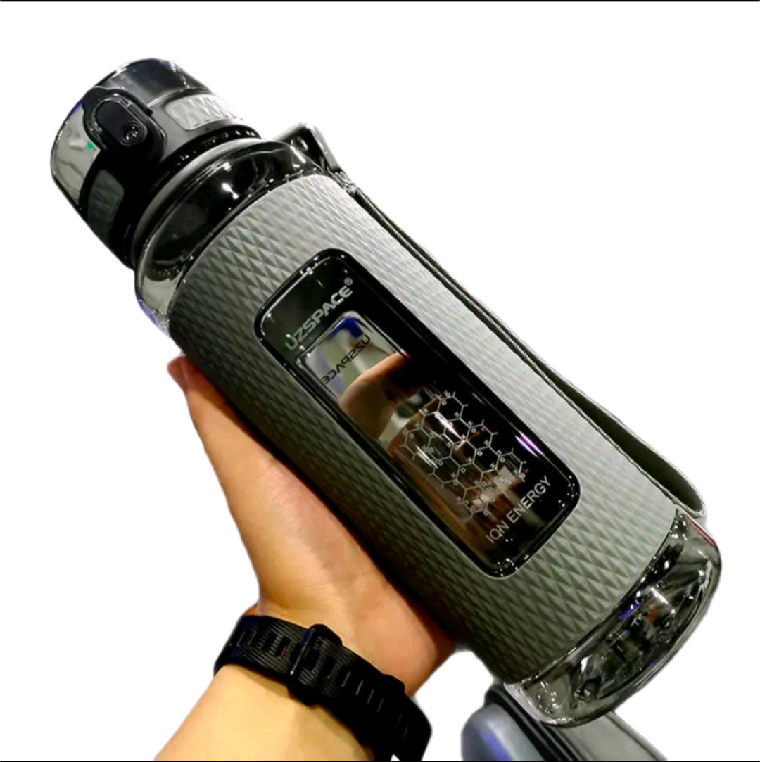 Grey GolfThing Golf Water Bottle with shatter-resistant design and wrist strap