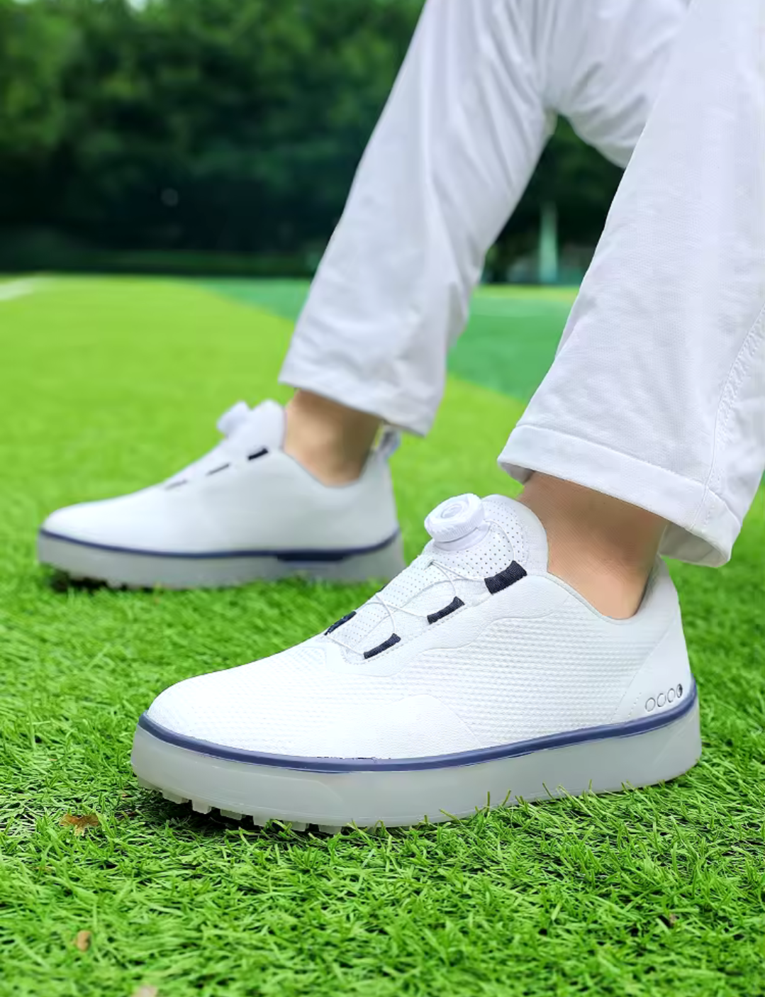 GolfThing Men's Laceless Golf Trainer White