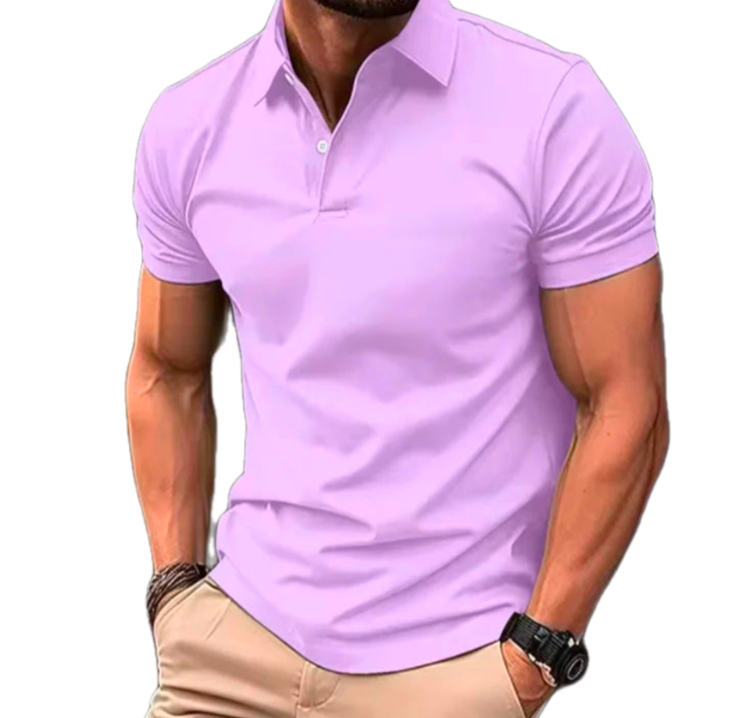 GolfThing Men's Slim Fit Polo Shirt Golf Shirts Purple