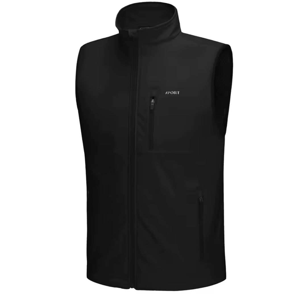 GolfThing Lightweight Gilet black breathable golf vest with zippered pockets and tailored fit