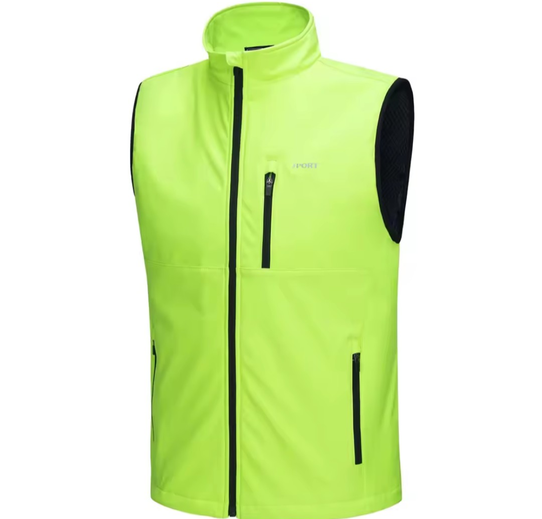 GolfThing lightweight green golf gilet with breathable fabric and zippered pockets