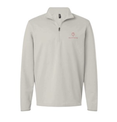 GolfThing Signature Zip Sweater in golf smoke red with quarter-zip and athletic fit