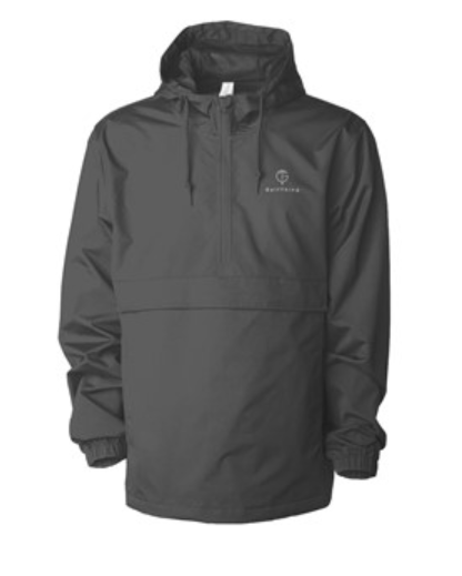Grey GolfThing water-resistant windbreaker half zip golf jacket with nylon waterproof coating