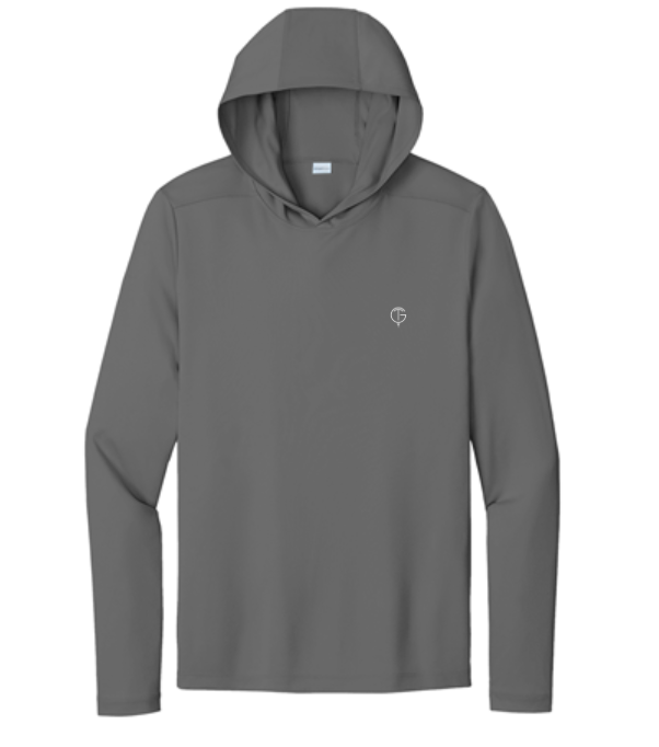 Size chart for GolfThing 360° Stretch Performance Golf Hoodies showing measurements in inches