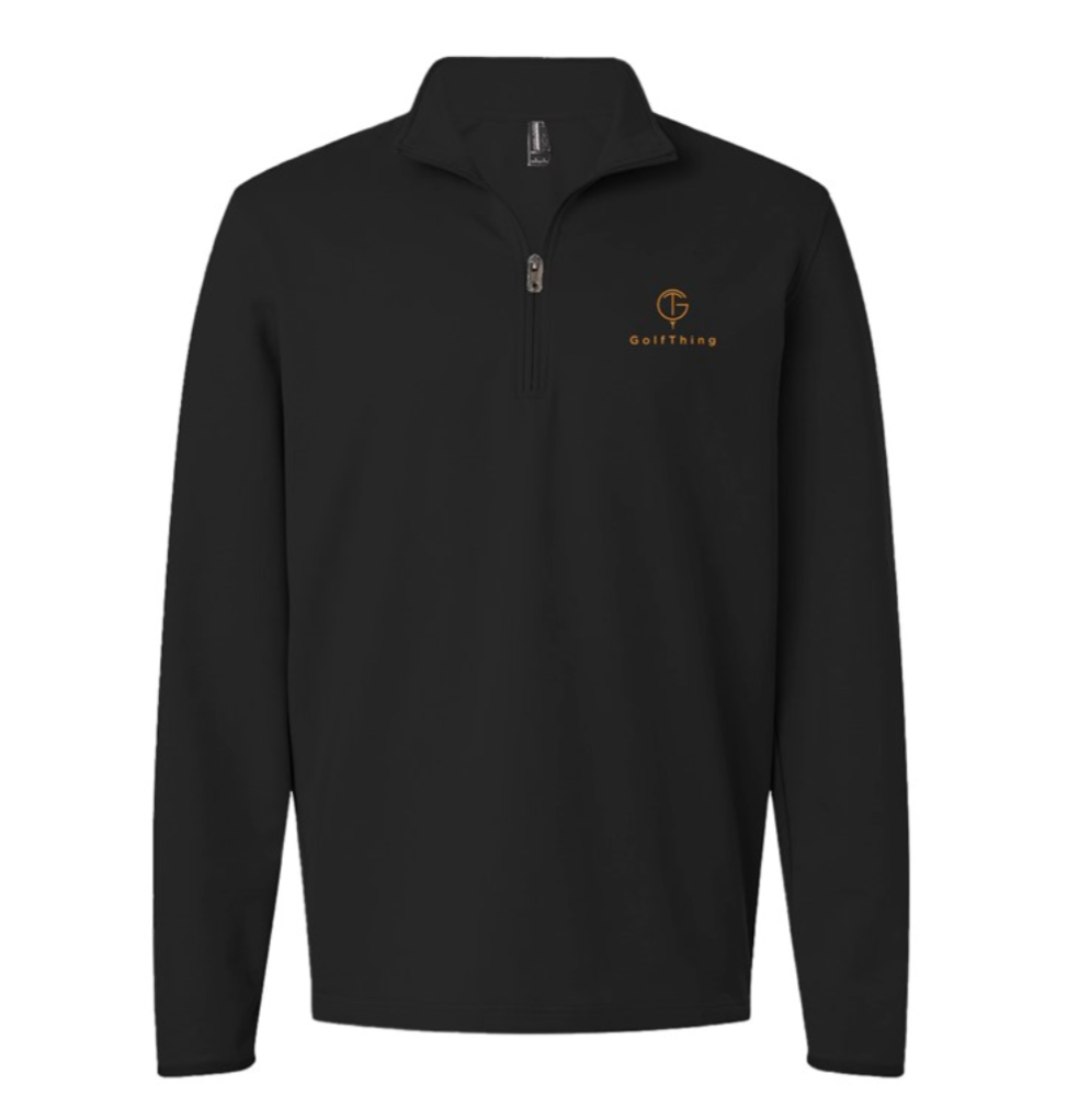 GolfThing Signature Zip black golf pullover size chart image