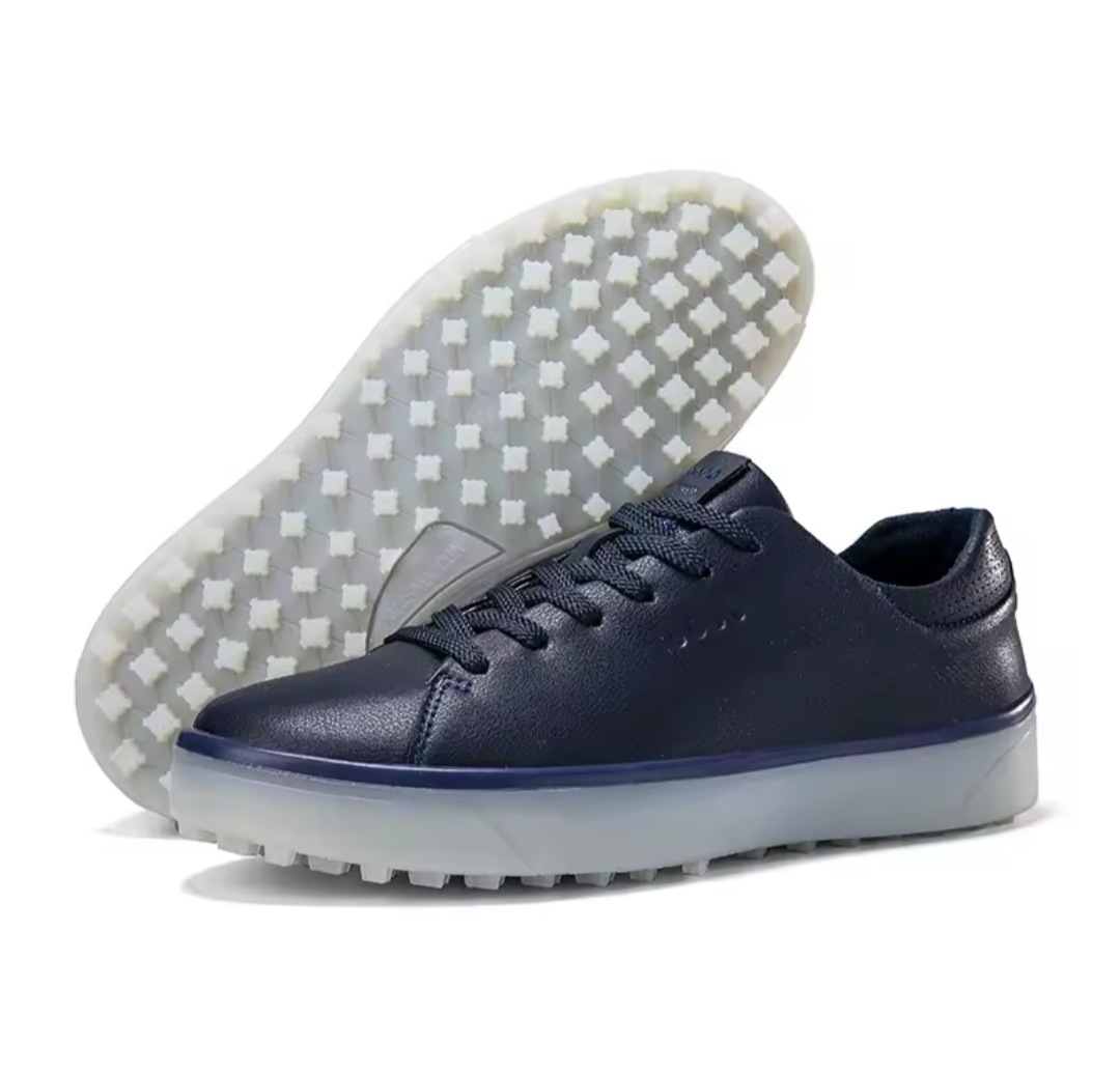 Men's GolfThing Golf Trainer navy shoe with breathable mesh upper and spikeless sole for golf performance