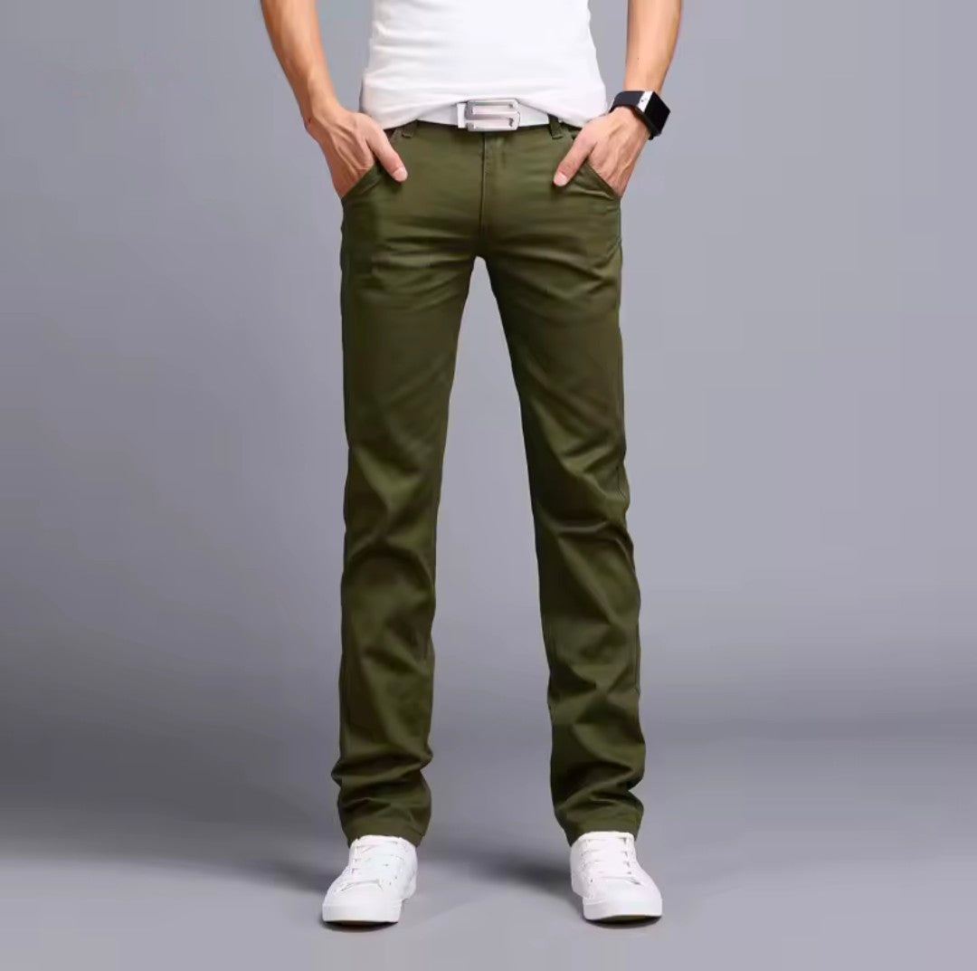 GolfThing Men's Slim Fit Stretch Chinos - Modern Active Fit