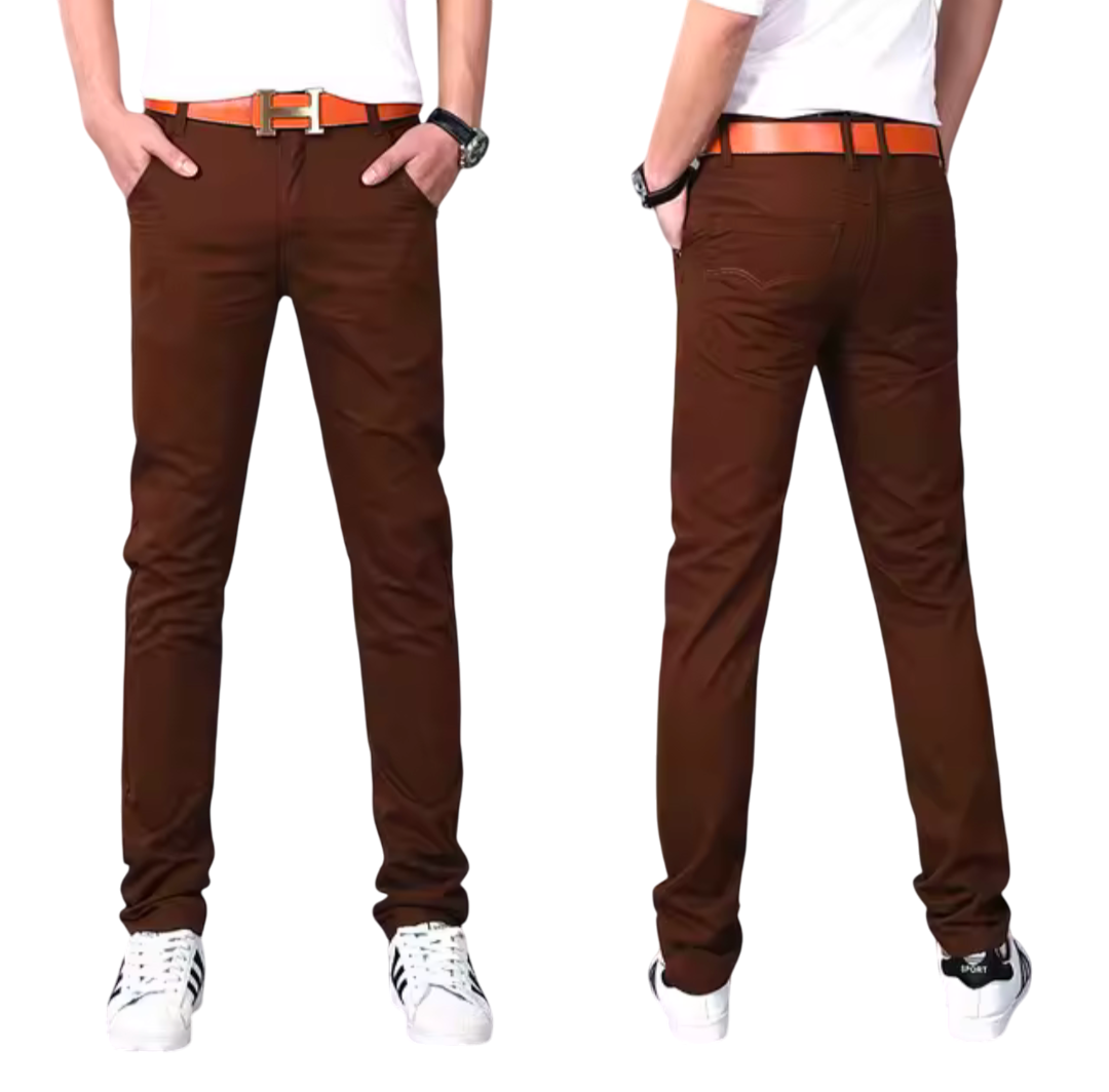 GolfThing Men's Slim Fit Stretch Chinos - Modern Active Fit