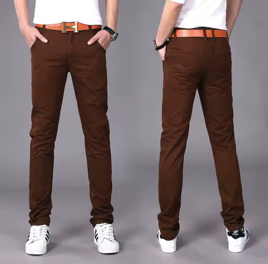 GolfThing Men's Slim Fit Stretch Chinos - Modern Active Fit