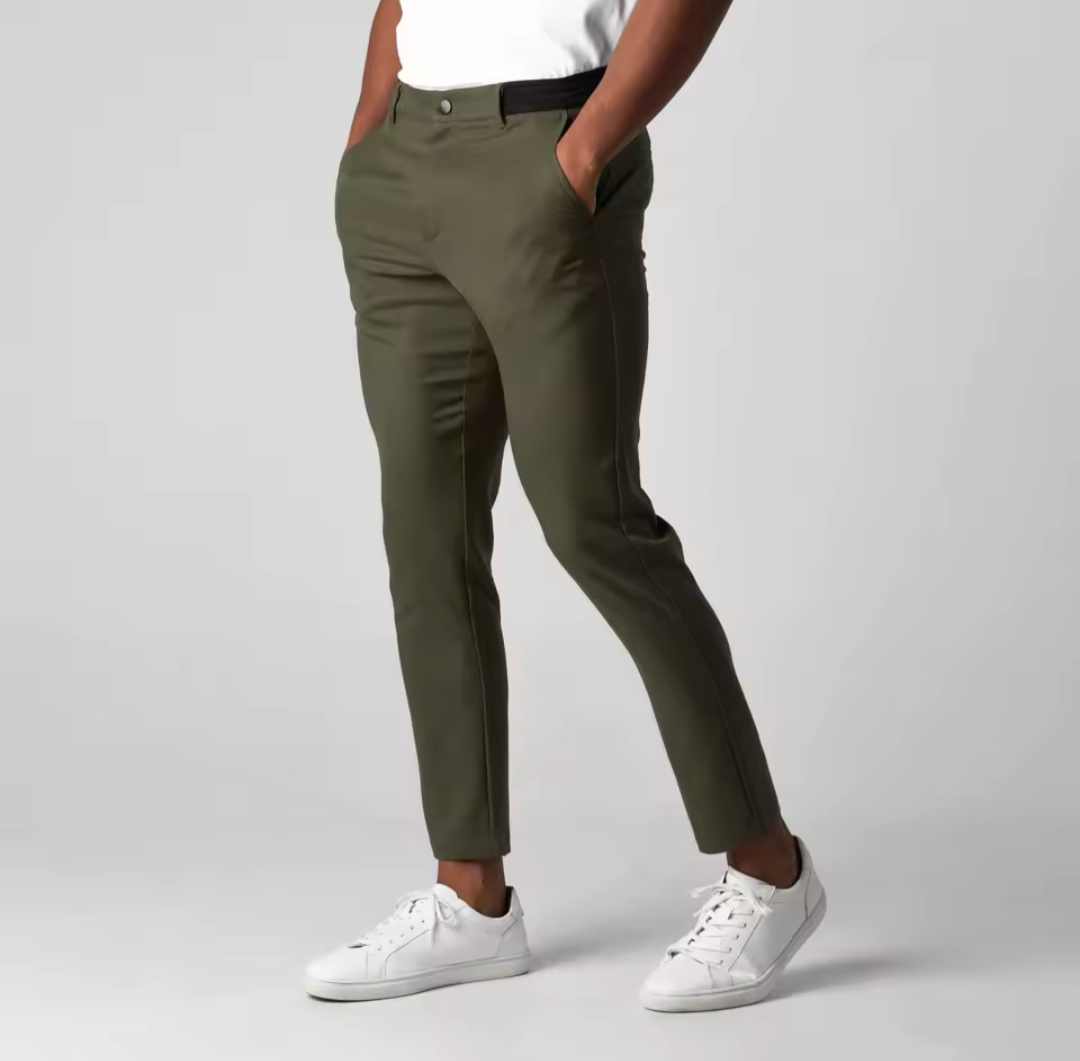GolfThing Men's Ultra Stretch Chinos – Modern Slim Fit, 4-Way Stretch