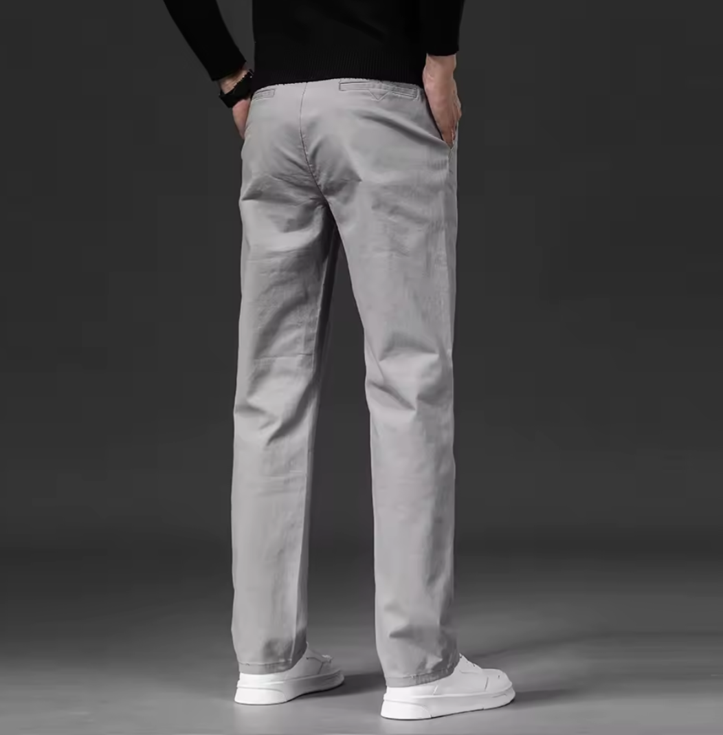 GolfThing Straight Fit Cotton Stretch Chinos in beige golf trousers with straight fit cut and breathable fabric