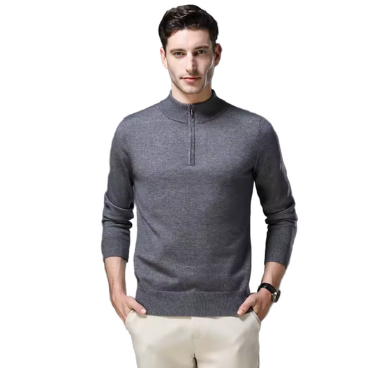 GolfThing Classic Mohair Quarter Zip Jumper - Anti Piling Finish
