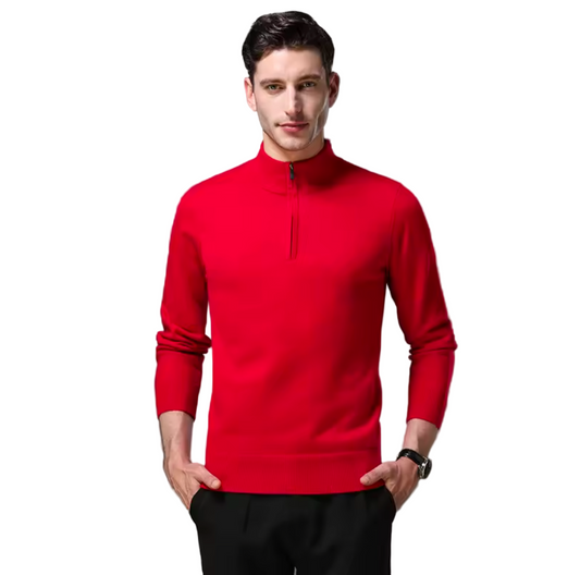 GolfThing Classic Mohair Quarter Zip Jumper - Anti Piling Finish