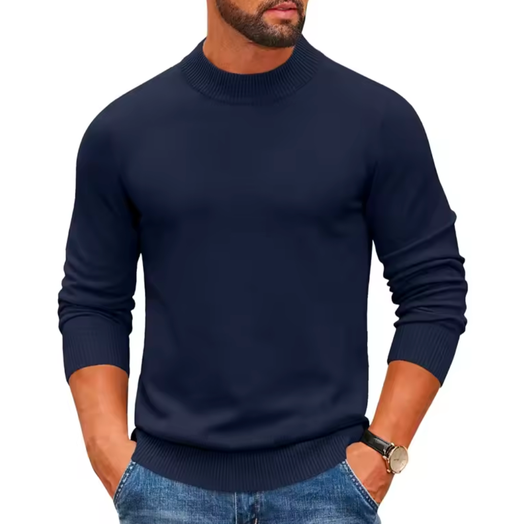 GolfThing 360° Tech-Knit Mock Neck hybrid-stretch jumper with silk-touch feel and 360-degree motion tech for golfers