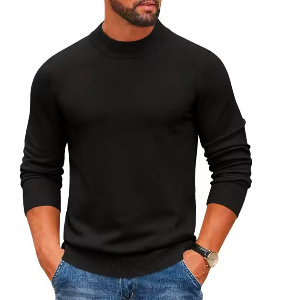 GolfThing hybrid-stretch golf jumper with 360° motion tech and silk-touch mock neck design