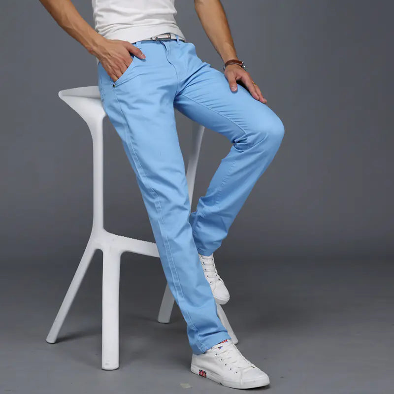 GolfThing Men's Slim Fit Stretch Chinos - Modern Active Fit