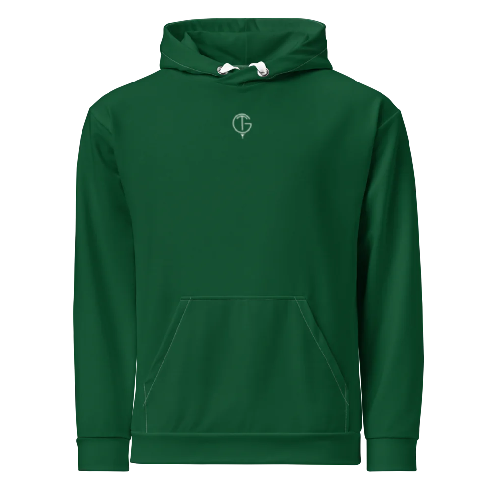 Men's PureForm Golf Hoodie - Dark Green White Detailing