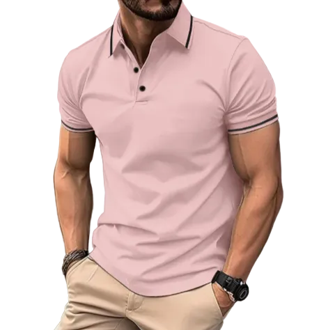 GolfThing Cotton Blend stretch polo shirt with lapel collar and modern fit in breathable fabric