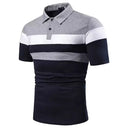 GolfThing Fairway Stride Golf Polo Shirt Navy Red